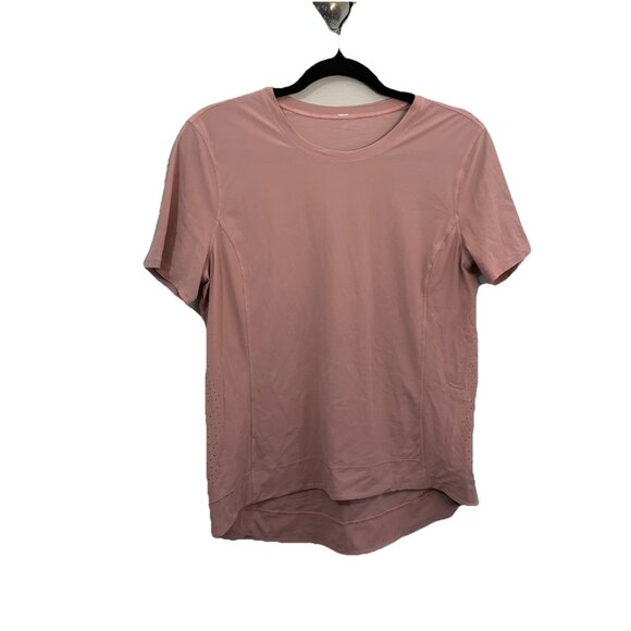 lululemon athletica Tops - Lululemon Crewneck Curved Hem T Shirt Pink Size 6